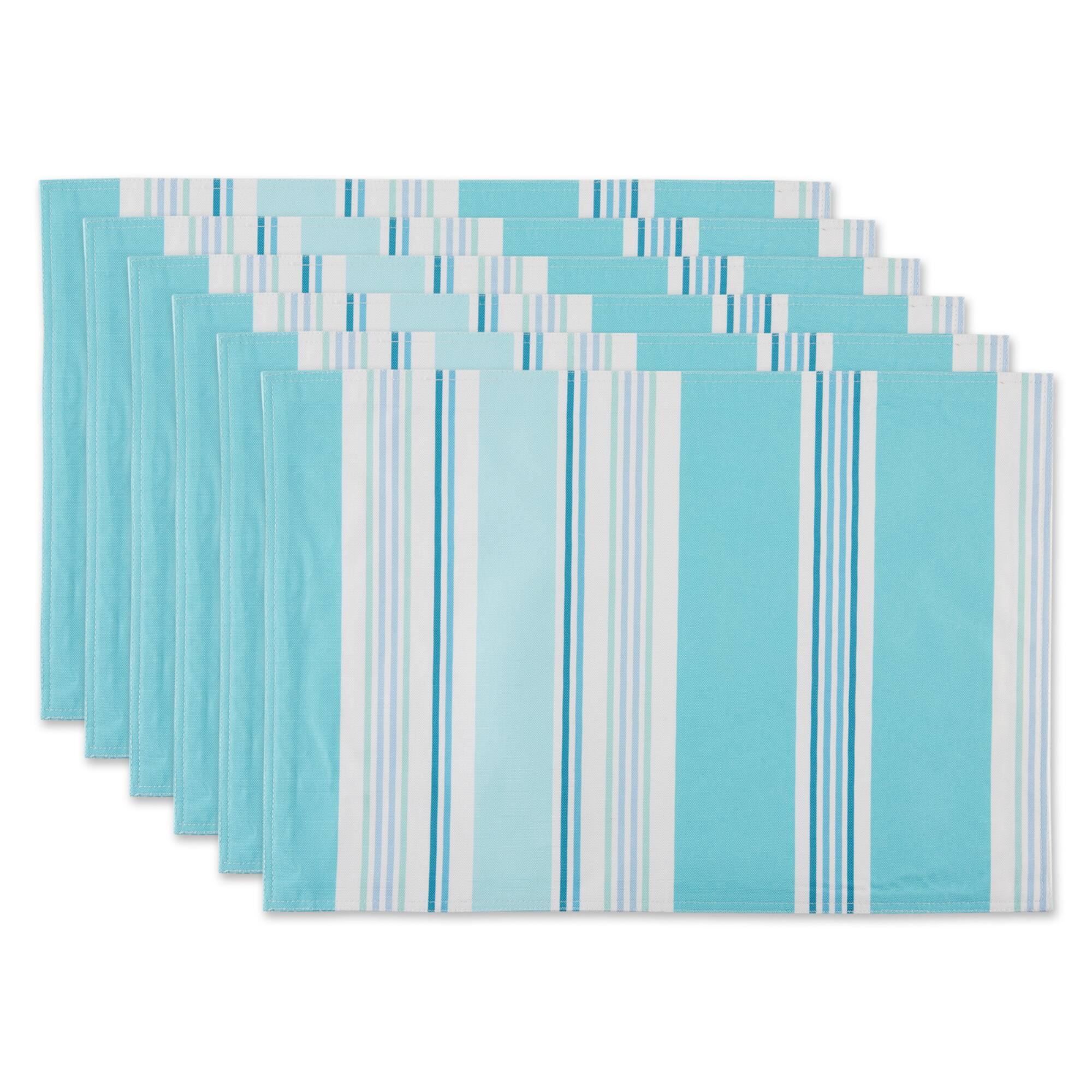 Beach House Stripe Print Outdoor Placemat (Set of 6)